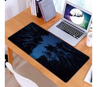 KDWJS Gaming Mouse Pad Mouse Mat - 35.5 x 16 in - XXL mousepad - Table mat large size - improved precision and speed - Night Sky,Dark Sky at Dawn in Mountain Forest with Pine Trees Stars Ne
