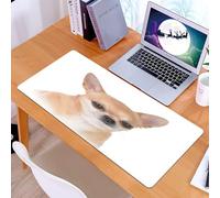 KDWJS Gaming Mouse Pad Mouse Mat - 35.5 x 16 in - XXL mousepad - Table mat large size - improved precision and speed - female short haired chihuahua sitting on white background