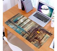 KDWJS Gaming Mouse Pad Mouse Mat - 35.5 x 16 in - XXL mousepad - Table mat large size - improved precision and speed - Rustic and Aged Shed Door Background with Color Details Mansion Image