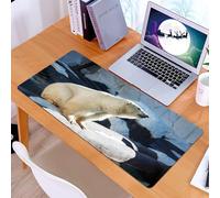 KDWJS Gaming Mouse Pad Mouse Mat - 35.5 x 16 in - XXL mousepad - Table mat large size - improved precision and speed - Zoo, polar bear wildlife park rocks water cold tourist attraction B, machine was
