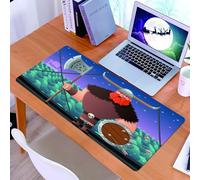 KDWJS Gaming Mouse Pad Mouse Mat - 35.5 x 16 in - XXL mousepad - Table mat large size - improved precision and speed - Nordic, Viking cartoon character aboard the Fearless Warrior ship