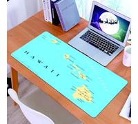 KDWJS Gaming Mouse Pad Mouse Mat - 35.5 x 16 in - XXL mousepad - Table mat large size - improved precision and speed - Hawaiian Decorations,Map of Hawaii Islands with Capital Honolu