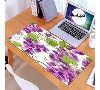 KDWJS Gaming Mouse Pad Mouse Mat - 35.5 x 16 in - XXL mousepad - Table mat large size - improved precision and speed - grapes vine. Vineyard. Fresh hand drawn grape with green leaves.