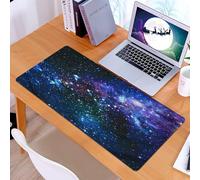 KDWJS Gaming Mouse Pad Mouse Mat - 35.5 x 16 in - XXL mousepad - Table mat large size - improved precision and speed - Mysterious and magnificent starry sky, magnificent scenery of the universe full