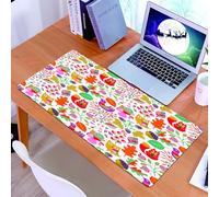 KDWJS Gaming Mouse Pad Mouse Mat - 35.5 x 16 in - XXL mousepad - Table mat large size - improved precision and speed - Woodland creatures, colorful animals such as squirrels and owls in the leaves an