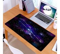 KDWJS Gaming Mouse Pad Mouse Mat - 35.5 x 16 in - XXL mousepad - Table mat large size - improved precision and speed - Twelve zodiac signs, stars in the background of the universe, astronomy and twel