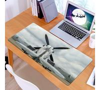 KDWJS Gaming Mouse Pad Mouse Mat - 35.5 x 16 in - XXL mousepad - Table mat large size - improved precision and speed - Airplane Decor,Supermarine Spitfire Mk. XVI from the back