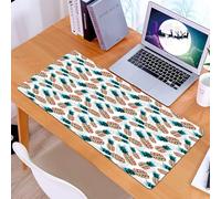 KDWJS Gaming Mouse Pad Mouse Mat - 35.5 x 16 in - XXL mousepad - Table mat large size - improved precision and speed - Art, colorful pineapple with geometric design, repeating array of triangle shape