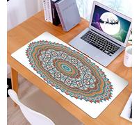 KDWJS Gaming Mouse Pad Mouse Mat - 35.5 x 16 in - XXL mousepad - Table mat large size - improved precision and speed - Mandala Decor,Vintage Moroccan Sacred Hidden Mean Ritual Belief Diagram with Nat