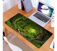 KDWJS Gaming Mouse Pad Mouse Mat - 35.5 x 16 in - XXL mousepad - Table mat large size - improved precision and speed - serene jungle scene with winding dirt paths, ancient trees and streams 1