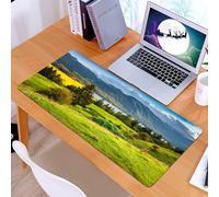 KDWJS Gaming Mouse Pad Mouse Mat - 35.5 x 16 in - XXL mousepad - Table mat large size - improved precision and speed - Amazing view of emerald green terrain reflecting in tranquil lakes, pine trees a