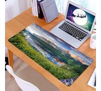 KDWJS Gaming Mouse Pad Mouse Mat - 35.5 x 16 in - XXL mousepad - Table mat large size - improved precision and speed - Majestic mountains in the Alps, dawn lake view, lake embraced by the splendor of