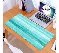 KDWJS Gaming Mouse Pad Mouse Mat - 35.5 x 16 in - XXL mousepad - Table mat large size - improved precision and speed - Teal,Painted Wood Board with Horizontal Lines Birthdays Easter Holiday Print Bac
