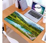 KDWJS Gaming Mouse Pad Mouse Mat - 35.5 x 16 in - XXL mousepad - Table mat large size - improved precision and speed - Zelenci pond in Triglav National Park Slovenia