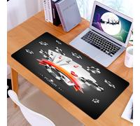 KDWJS Gaming Mouse Pad Mouse Mat - 35.5 x 16 in - XXL mousepad - Table mat large size - improved precision and speed - illustration on a casino theme with poker symbols and poker cards on dark backgr