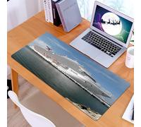 KDWJS Gaming Mouse Pad Mouse Mat - 35.5 x 16 in - XXL mousepad - Table mat large size - improved precision and speed - Cruise ship in Venice, Italy, a large cruise ship parked by a marina, ready for