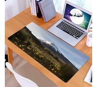 KDWJS Gaming Mouse Pad Mouse Mat - 35.5 x 16 in - XXL mousepad - Table mat large size - improved precision and speed - Volcano,Cotopaxi Volcano at Dawn Walking Through the Wilderness Ecuador,Dark Gre
