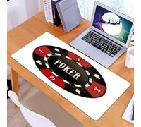 KDWJS Gaming Mouse Pad Mouse Mat - 35.5 x 16 in - XXL mousepad - Table mat large size - improved precision and speed - Poker tournament, Casino chip with poker word in it