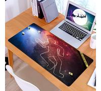 KDWJS Gaming Mouse Pad Mouse Mat - 35.5 x 16 in - XXL mousepad - Table mat large size - improved precision and speed - Murder Scene,Fresh Homicide Scene Bullets Chalk Outline Evidence Markers Detecti