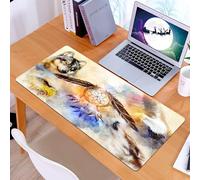 KDWJS Gaming Mouse Pad Mouse Mat - 35.5 x 16 in - XXL mousepad - Table mat large size - improved precision and speed - dream catcher feathers and ornaments indian spiri.