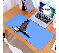 KDWJS Gaming Mouse Pad Mouse Mat - 35.5 x 16 in - XXL mousepad - Table mat large size - improved precision and speed - vulture is flying in the clear blue sky, catching a fish in its claws