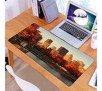 KDWJS Gaming Mouse Pad Mouse Mat - 35.5 x 16 in - XXL mousepad - Table mat large size - improved precision and speed - City, Old Port of Montreal Early in the morning, picturesque