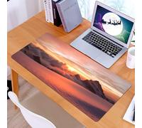 KDWJS Gaming Mouse Pad Mouse Mat - 35.5 x 16 in - XXL mousepad - Table mat large size - improved precision and speed - Lake Decor, sunrise in the Swiss Alps with a magical view of the natural mountai