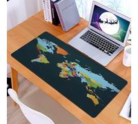 KDWJS Gaming Mouse Pad Mouse Mat - 35.5 x 16 in - XXL mousepad - Table mat large size - improved precision and speed - colorful map of artistic diversity that shows countries around the world