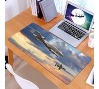 KDWJS Gaming Mouse Pad Mouse Mat - 35.5 x 16 in - XXL mousepad - Table mat large size - improved precision and speed - Military Jets Soaring Through the Dramatic Skies,Aerial Dance of Warplanes at Su
