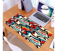 KDWJS Gaming Mouse Pad Mouse Mat - 35.5 x 16 in - XXL mousepad - Table mat large size - improved precision and speed - Psychedelic Graffiti Inspired Street Art Style Pattern Retro Urban Print,Green,