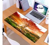 KDWJS Gaming Mouse Pad Mouse Mat - 35.5 x 16 in - XXL mousepad - Table mat large size - improved precision and speed - Sunny trees and autumn leaves，Kiss leaves and autumn rug，Sunshine through colorf