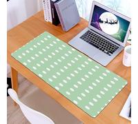 KDWJS Gaming Mouse Pad Mouse Mat - 35.5 x 16 in - XXL mousepad - Table mat large size - improved precision and speed - Mint,Classical Old Fashioned Polka Dots Pattern on Light Green Fresh Back1