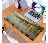 KDWJS Gaming Mouse Pad Mouse Mat - 35.5 x 16 in - XXL mousepad - Table mat large size - improved precision and speed - Forest Trees Lake Carnelian Bay Tahoe California USA Boardwalk Tranquil Scene