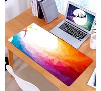 KDWJS Gaming Mouse Pad Mouse Mat - 35.5 x 16 in - XXL mousepad - Table mat large size - improved precision and speed - colorful geometric background and dancing, the artistic vision of T and dancer,