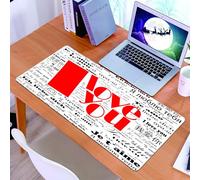 KDWJS Gaming Mouse Pad Mouse Mat - 35.5 x 16 in - XXL mousepad - Table mat large size - improved precision and speed - love you, Stylized Journal International Valentine's Contemporary Words Happy Da