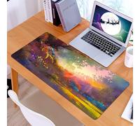 KDWJS Gaming Mouse Pad Mouse Mat - 35.5 x 16 in - XXL mousepad - Table mat large size - improved precision and speed - Art, colorful landscape painting, mottled light and explosive color design in th