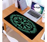 KDWJS Gaming Mouse Pad Mouse Mat - 35.5 x 16 in - XXL mousepad - Table mat large size - improved precision and speed - Vegvisir the Magic Navigation Compass of ancient Icelandic Vikings with scandina