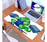 KDWJS Gaming Mouse Pad Mouse Mat - 35.5 x 16 in - XXL mousepad - Table mat large size - improved precision and speed - Animal,Cartoon African Crocodile Sporty Muscular Manly Alligator Villian Image P