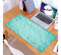 KDWJS Gaming Mouse Pad Mouse Mat - 35.5 x 16 in - XXL mousepad - Table mat large size - improved precision and speed - Mint, Brick Old Wall Background in Vibrant Colors Architecture Urban Building