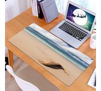 KDWJS Gaming Mouse Pad Mouse Mat - 35.5 x 16 in - XXL mousepad - Table mat large size - improved precision and speed - Quiet beach with driftwood adorning the coastline under a rolling clouds sky
