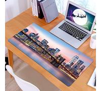 KDWJS Gaming Mouse Pad Mouse Mat - 35.5 x 16 in - XXL mousepad - Table mat large size - improved precision and speed - New York Brooklyn Bridge and Lower Manhattan skyline as part of the Art Image lo