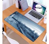 KDWJS Gaming Mouse Pad Mouse Mat - 35.5 x 16 in - XXL mousepad - Table mat large size - improved precision and speed - View of the city of Mozhaisk in the Moscow region on a frosty winter morning