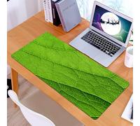 KDWJS Gaming Mouse Pad Mouse Mat - 35.5 x 16 in - XXL mousepad - Table mat large size - improved precision and speed - The close proximity of the intricate green leaf veins shows the delicate design