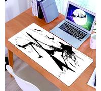 KDWJS Gaming Mouse Pad Mouse Mat - 35.5 x 16 in - XXL mousepad - Table mat large size - improved precision and speed - Music,Witch Flying on Electric Guitar Notes Bat Magical Halloween Artistic Illus