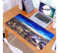 KDWJS Gaming Mouse Pad Mouse Mat - 35.5 x 16 in - XXL mousepad - Table mat large size - improved precision and speed - dusk with colorful cloud Empire State and skyscrapers of midtown Manhattan.