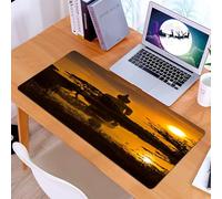 KDWJS Gaming Mouse Pad Mouse Mat - 35.5 x 16 in - XXL mousepad - Table mat large size - improved precision and speed - Big buddha statue in sunset thailand
