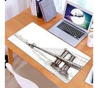 KDWJS Gaming Mouse Pad Mouse Mat - 35.5 x 16 in - XXL mousepad - Table mat large size - improved precision and speed - Architectural bridge sketch art, a beautiful bridge drawing with structural deta