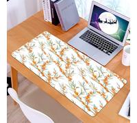 KDWJS Gaming Mouse Pad Mouse Mat - 35.5 x 16 in - XXL mousepad - Table mat large size - improved precision and speed - Baxo pattern, watercolor painting of branches with orange berries and green leav
