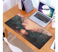 KDWJS Gaming Mouse Pad Mouse Mat - 35.5 x 16 in - XXL mousepad - Table mat large size - improved precision and speed - Wanderlust Collection, at night in Amsterdam Netherlands Scandinavian