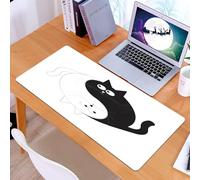 KDWJS Gaming Mouse Pad Mouse Mat - 35.5 x 16 in - XXL mousepad - Table mat large size - improved precision and speed - Ying Yang Cute Cats Hug Hugging Unity Sign of
